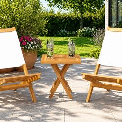 Teak Wood Square Table Top 40x40x2.5cm Brown