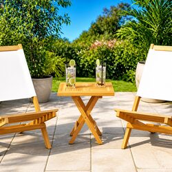 Teak Wood Square Table Top 40x40x2.5cm Brown