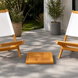 Teak Wood Square Table Top 40x40x2.5cm Brown