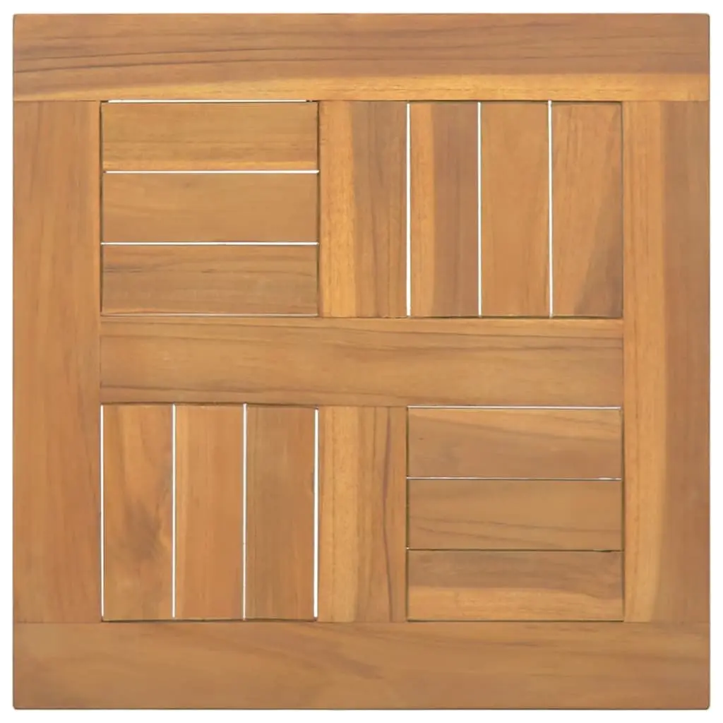 Square Solid Teak Wood Table Top 40x40x2.5cm Brown Replacement Surface