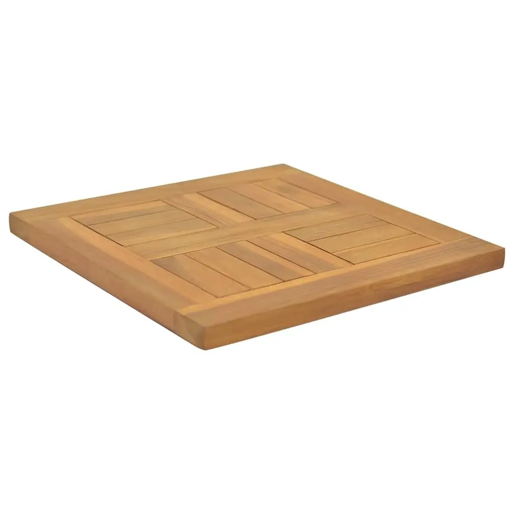 Square Solid Teak Wood Table Top 40x40x2.5cm Brown Replacement Surface