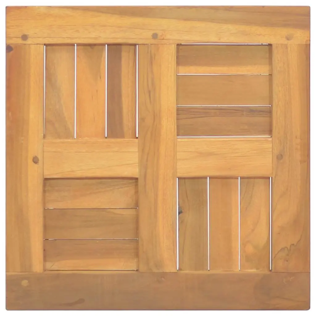 Square Solid Teak Wood Table Top 40x40x2.5cm Brown Replacement Surface
