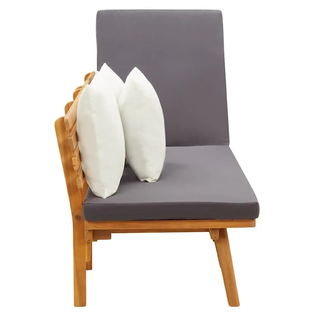 Garden Day Bed Outdoor Lounger 200x65cm Grey Acacia Wood