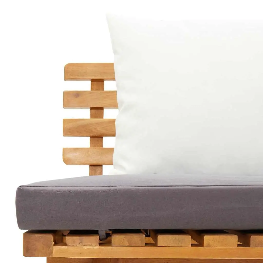 Garden Day Bed Outdoor Lounger 200x65cm Grey Acacia Wood