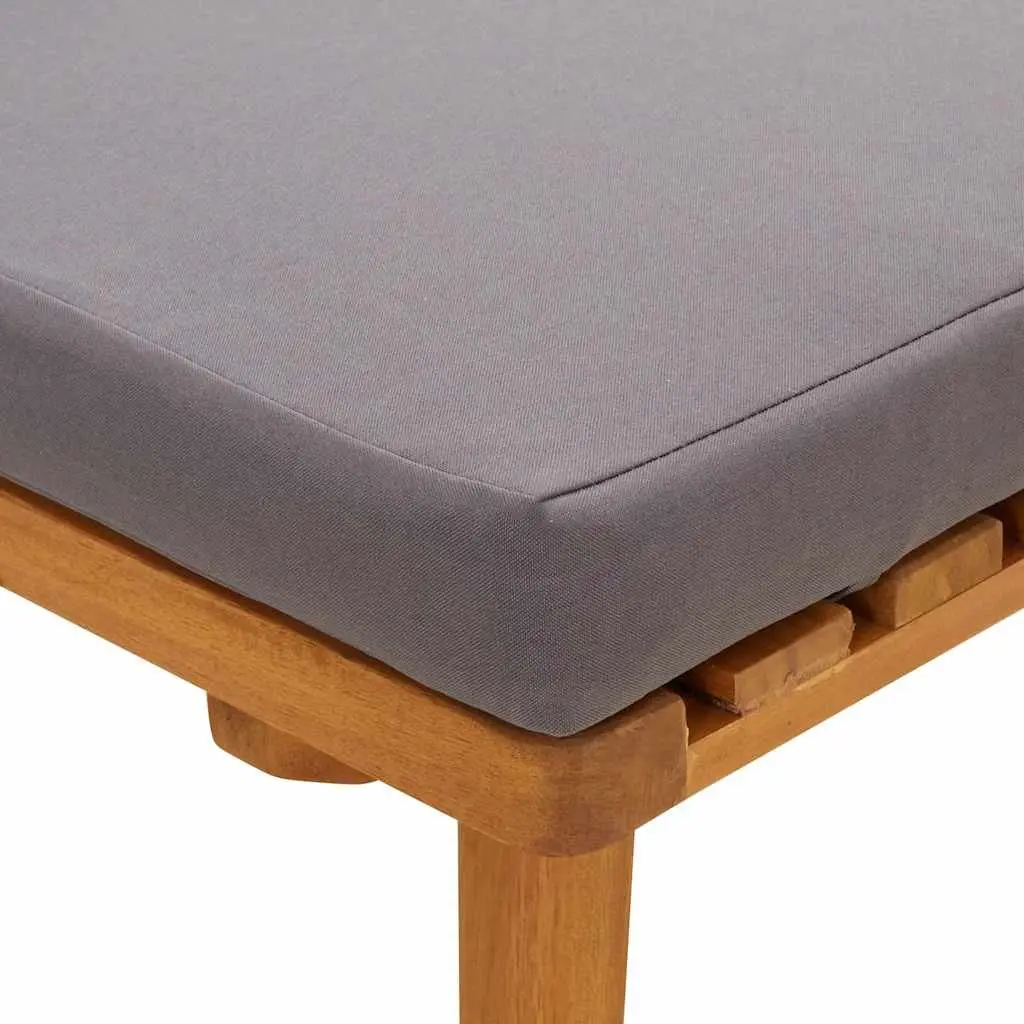 Garden Day Bed Outdoor Lounger 200x65cm Grey Acacia Wood