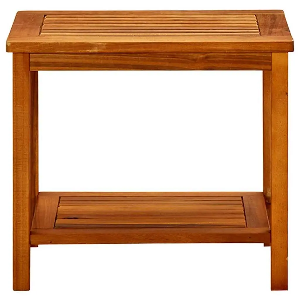 Solid Acacia Wood Coffee Table with Slatted Top