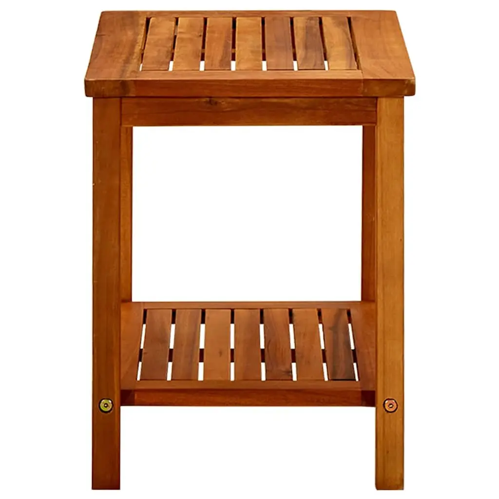 Solid Acacia Wood Coffee Table with Slatted Top