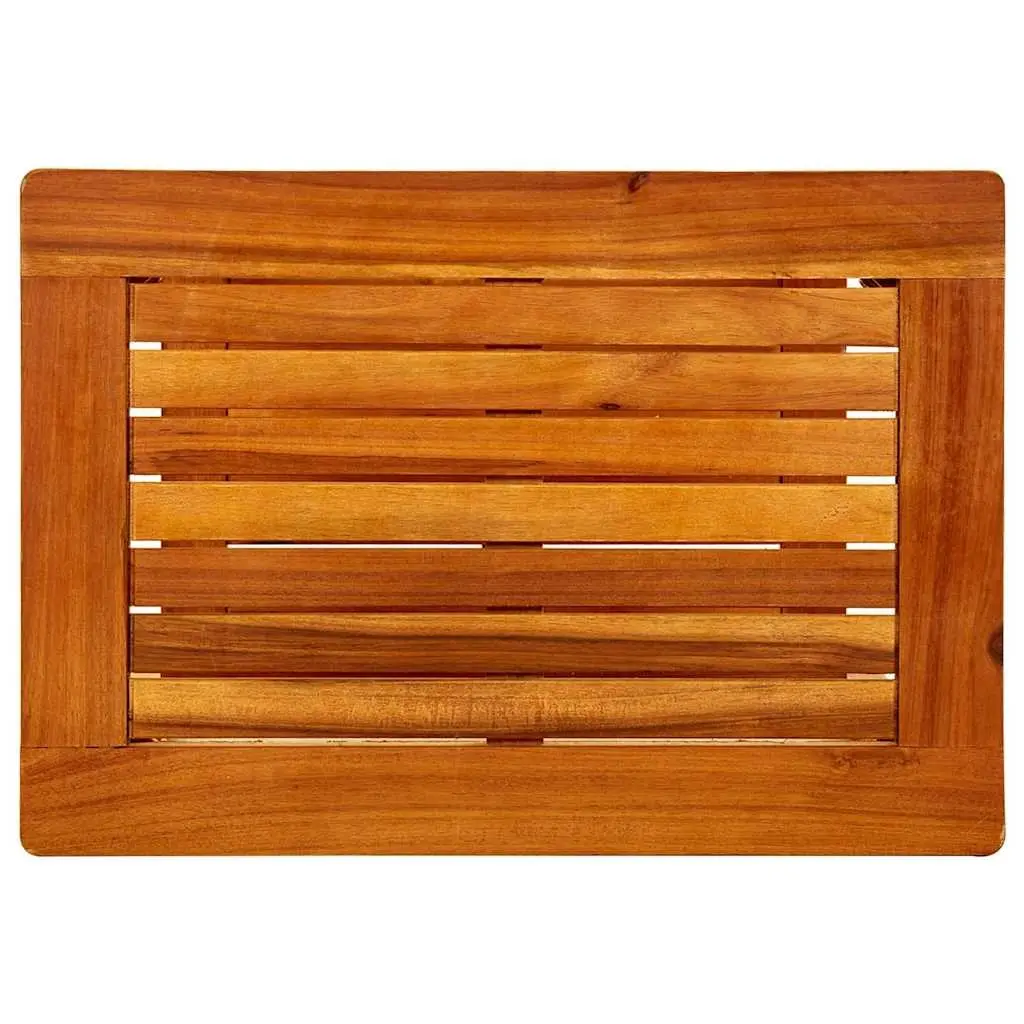 Solid Acacia Wood Coffee Table with Slatted Top