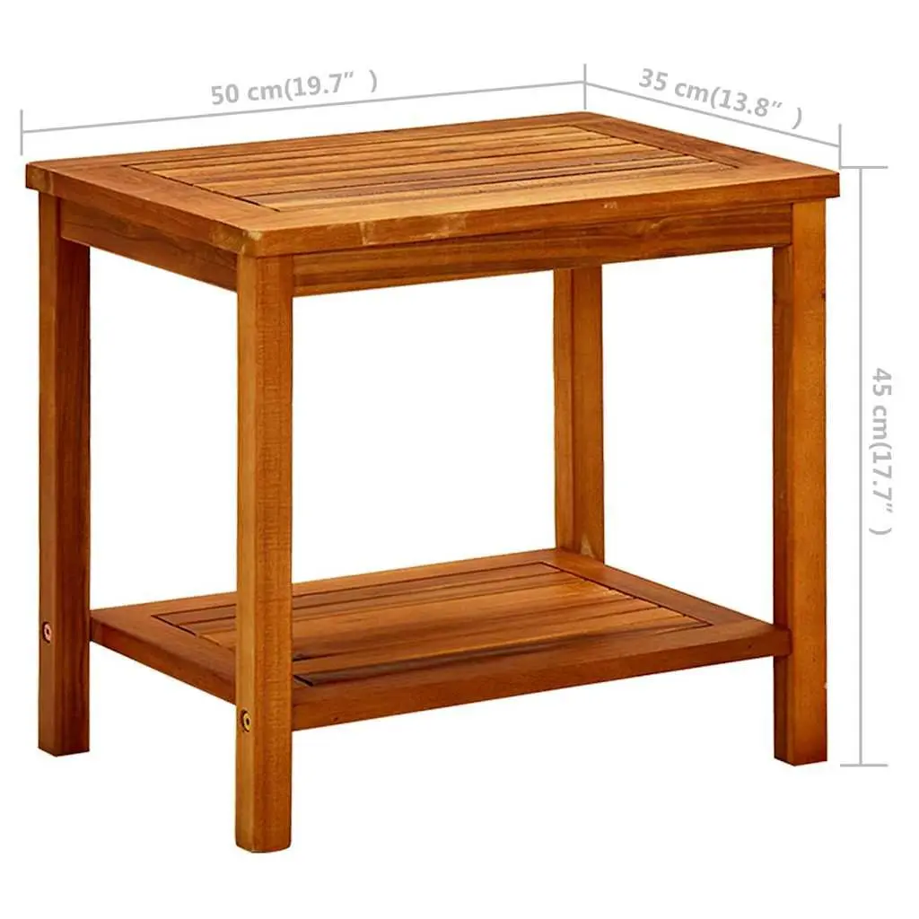 Solid Acacia Wood Coffee Table with Slatted Top
