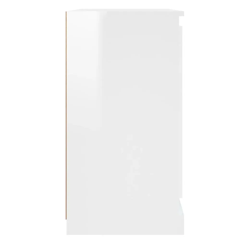 Sideboards 2 pcs High Gloss White Storage Cabinet Engineered Wood Buffet