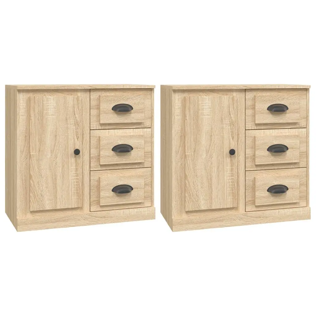 Brown Sideboard Cabinet Set for Home Storage