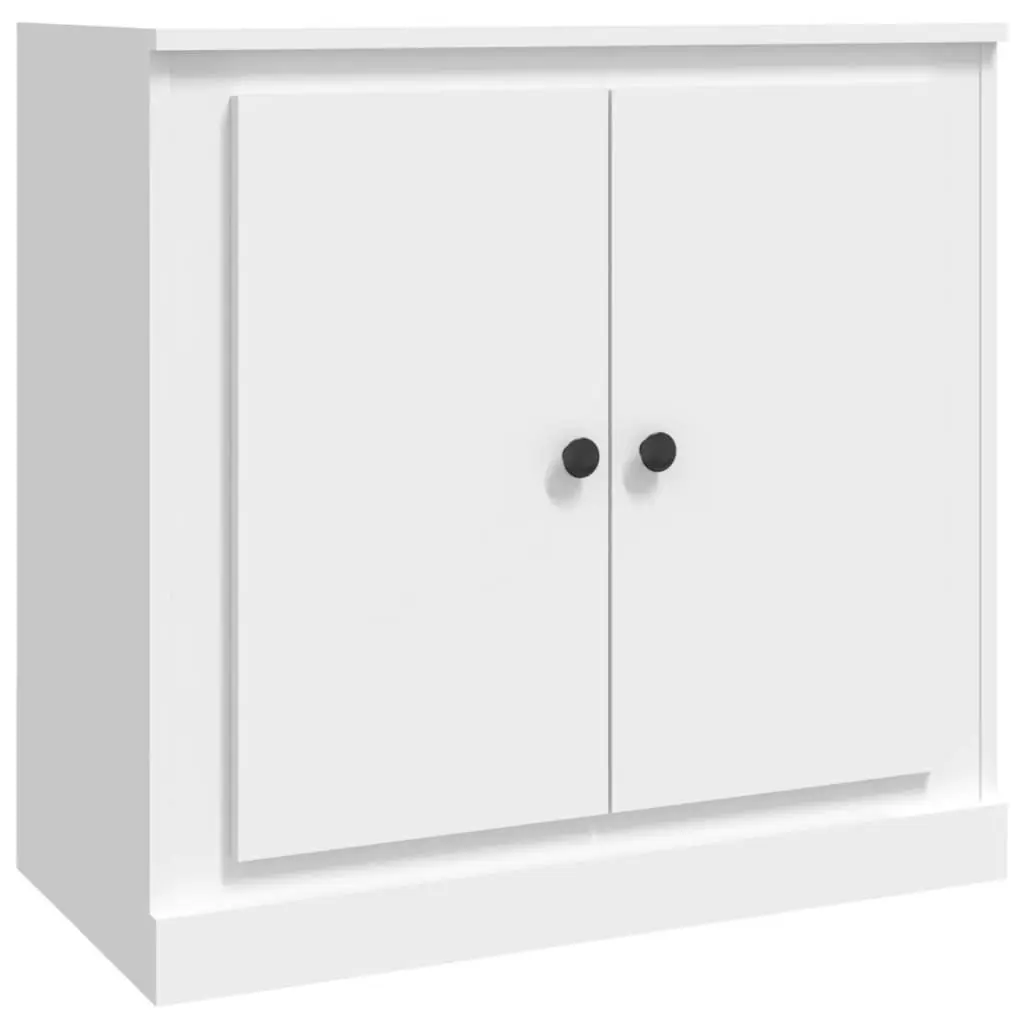 Set of 3 White Engineered Wood Sideboards for Storage