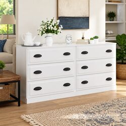 Set of 2 White High Gloss Sideboards for Storage