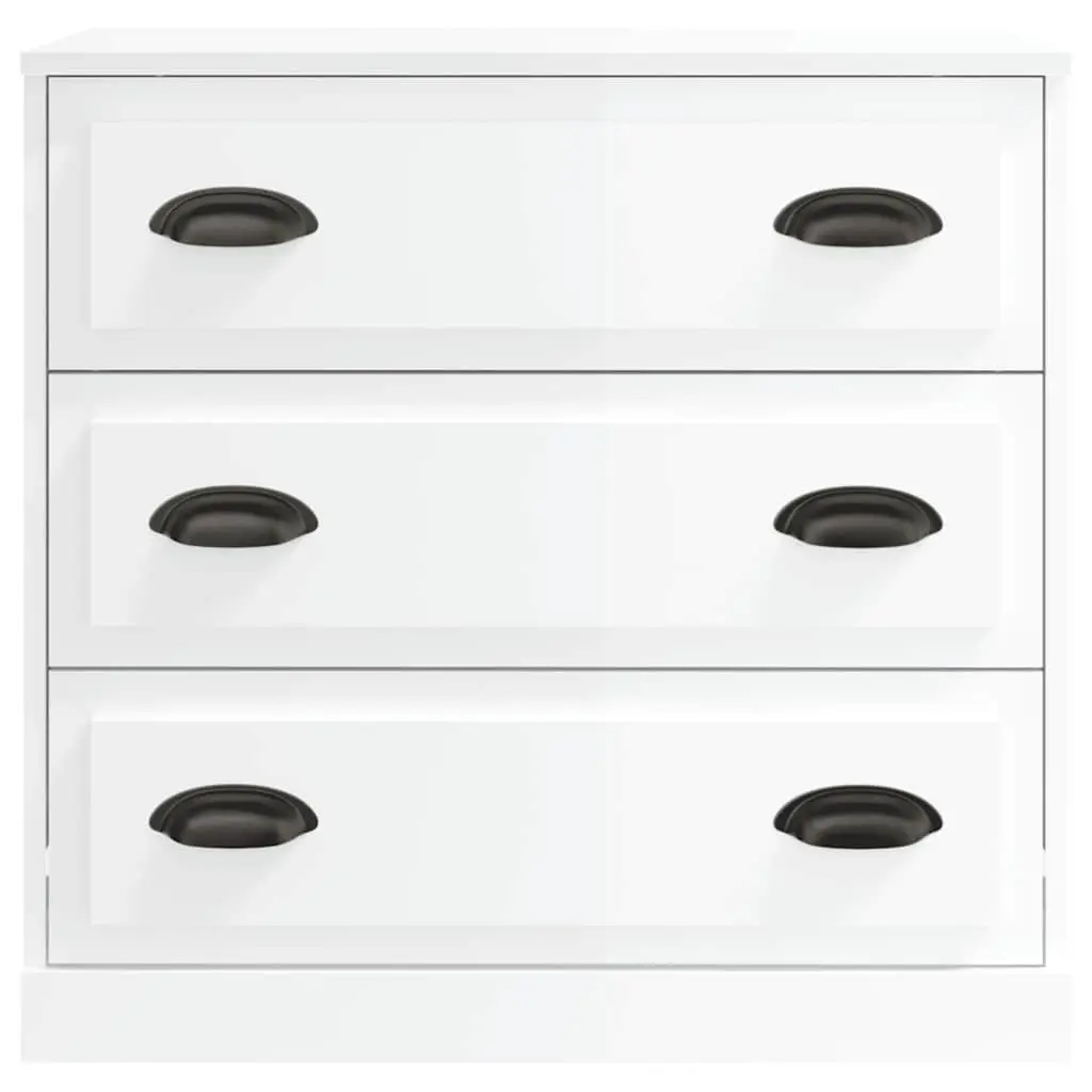 Set of 2 White High Gloss Sideboards for Storage