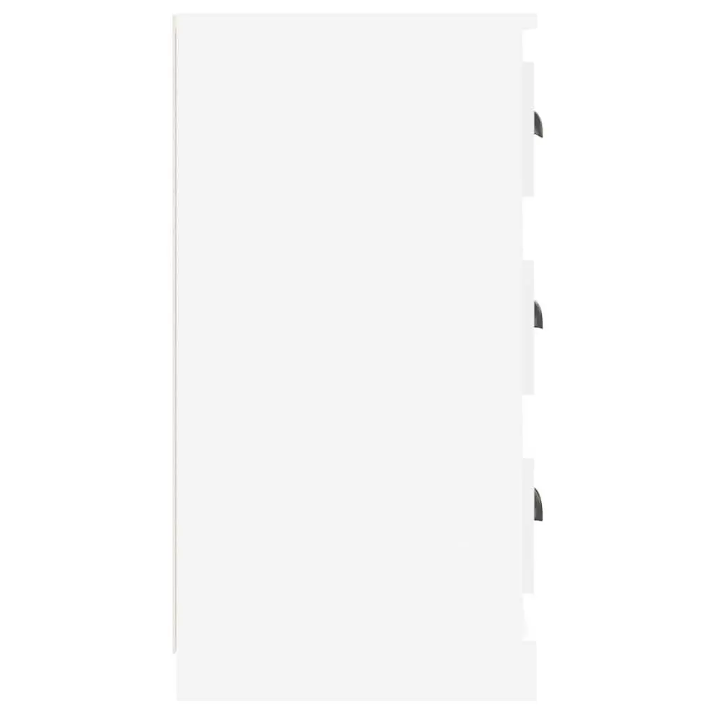 Set of 2 White High Gloss Sideboards for Storage
