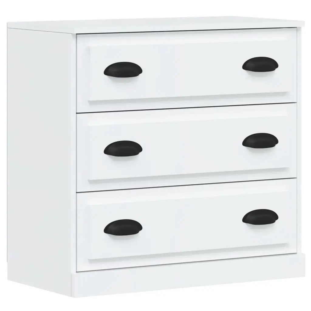 3-Piece White High Gloss Sideboard Storage Set