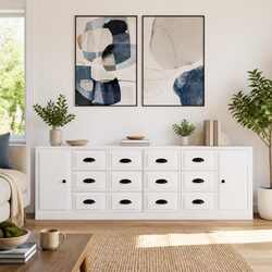 Elegant 3-Piece White High Gloss Sideboard Set