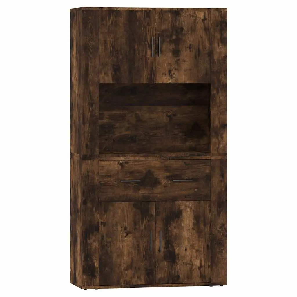 Brown Wall-Mounted Highboard Sideboard Cabinet