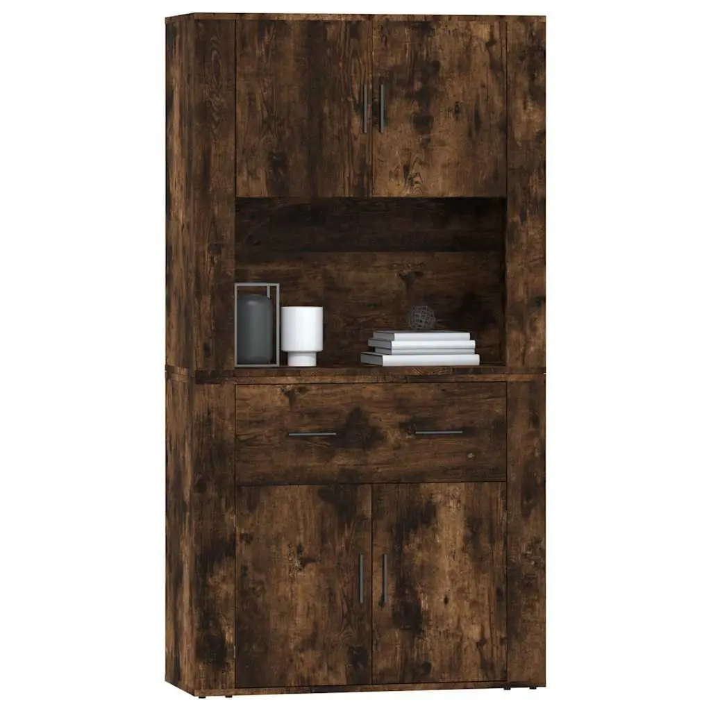 Brown Wall-Mounted Highboard Sideboard Cabinet