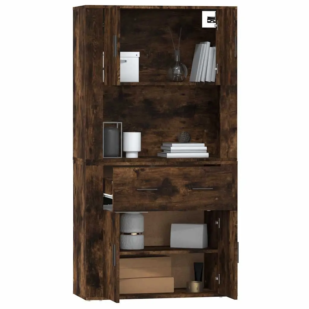 Brown Wall-Mounted Highboard Sideboard Cabinet