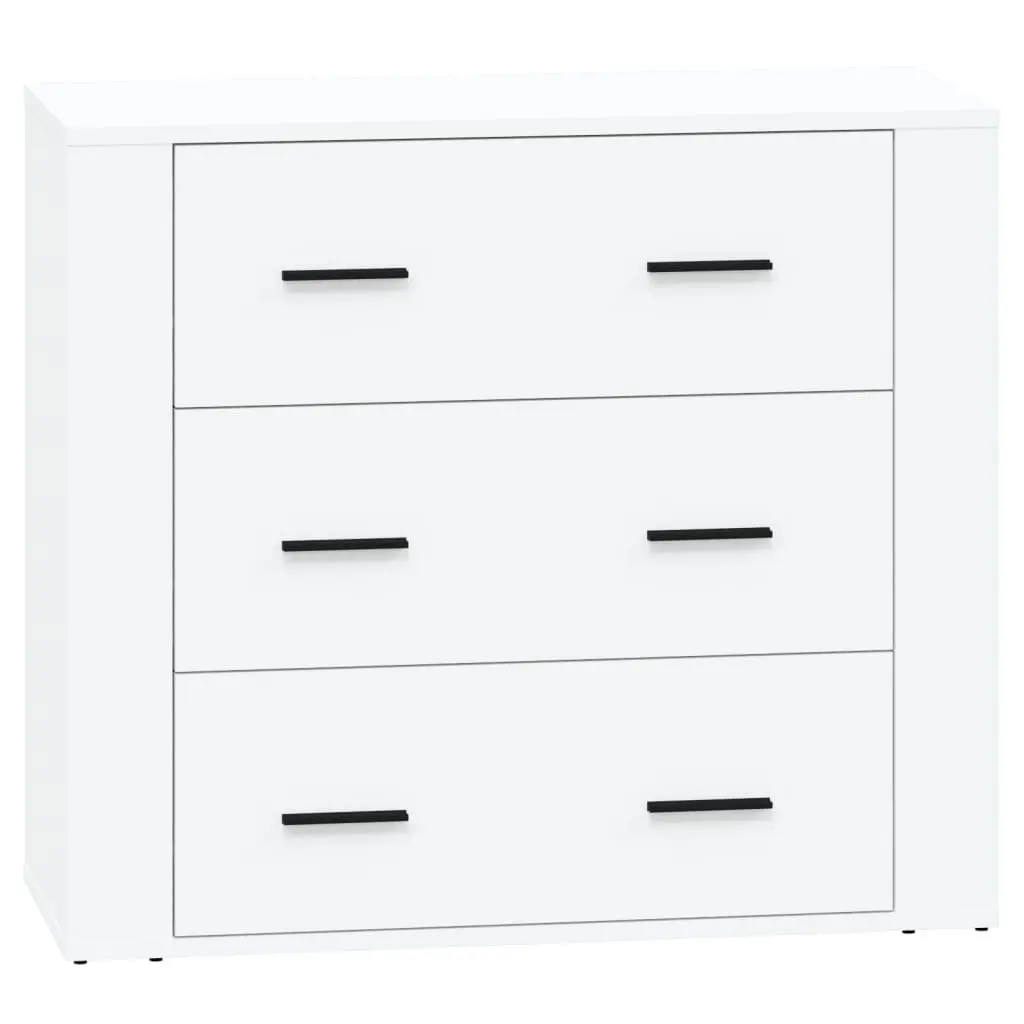Sideboards White 2 Piece Storage Cabinet Engineered Wood Furniture Buffet