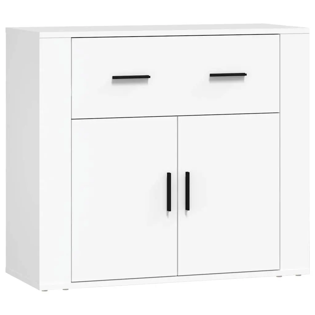 White Engineered Wood Sideboard Cabinet Storage Furniture Display Unit 3 Piece