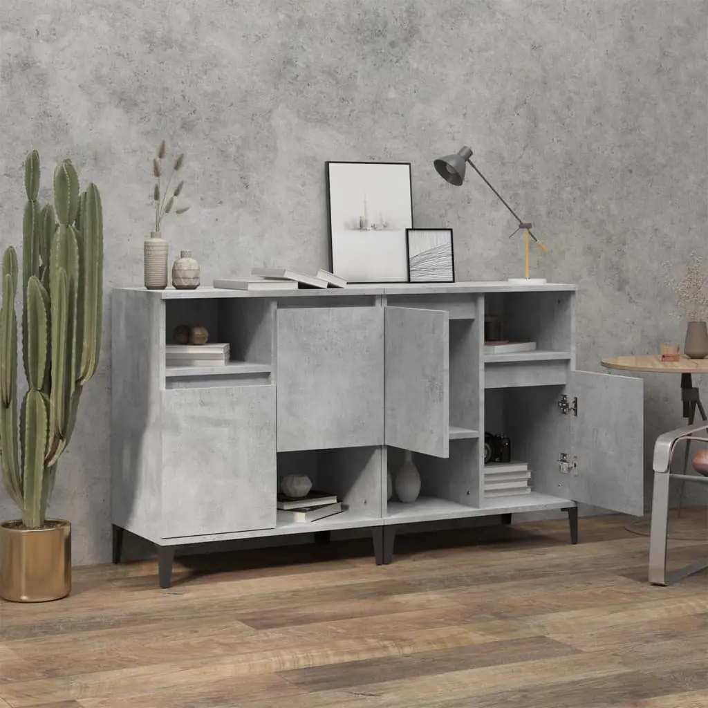 Sideboard Cabinet Grey Engineered Wood 60x35x70 cm Storage Unit Home Furniture