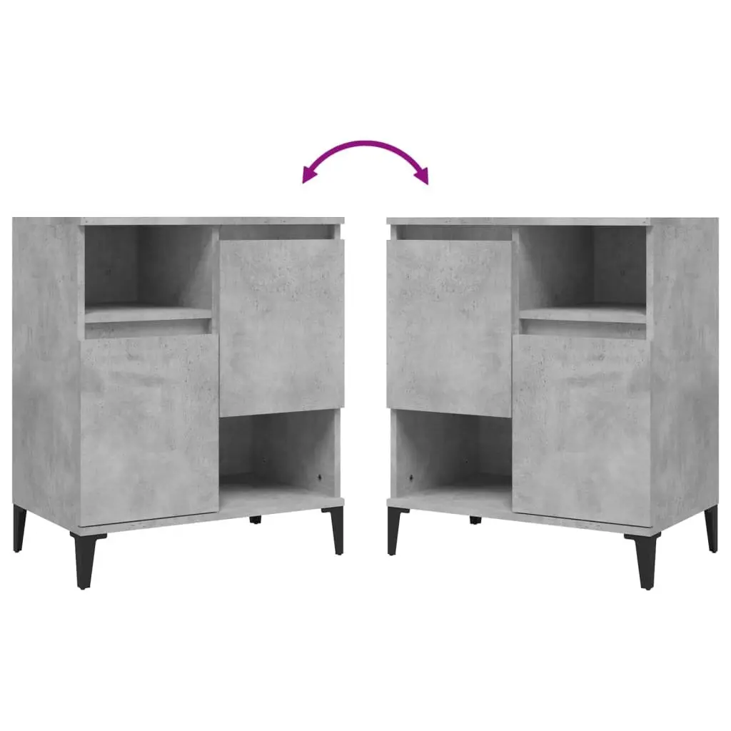 Sideboard Cabinet Grey Engineered Wood 60x35x70 cm Storage Unit Home Furniture