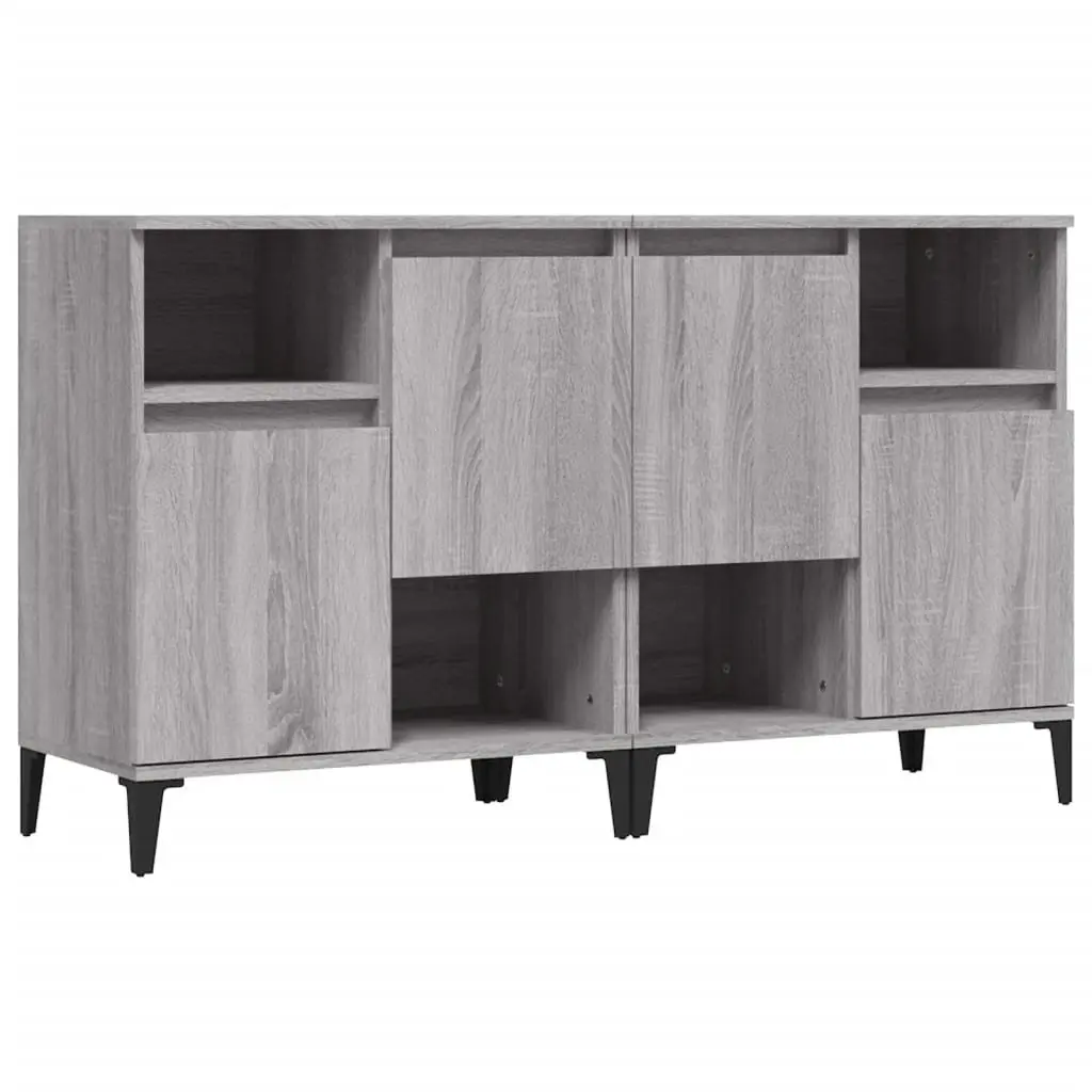 Sideboard Cabinet Grey 60x35x70 cm Engineered Wood 2 Piece