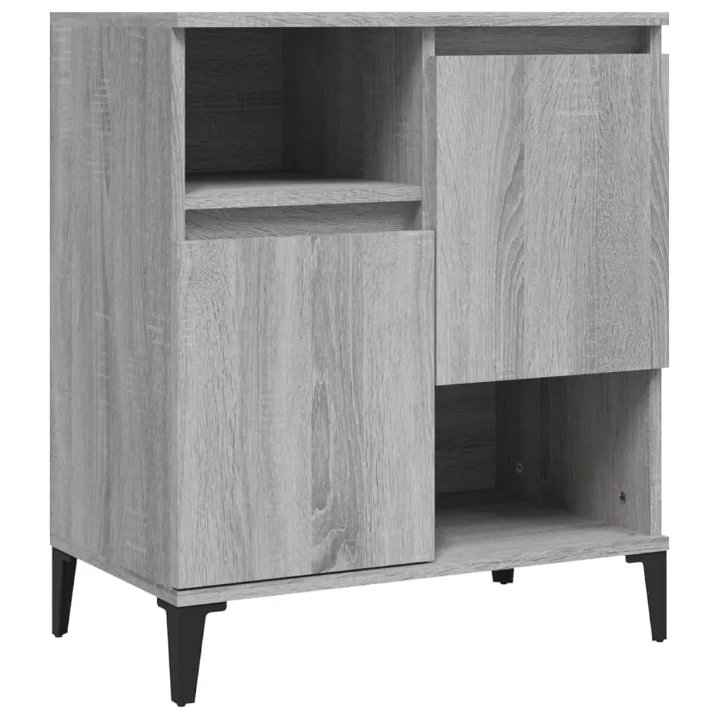 Sideboard Cabinet Grey 60x35x70 cm Engineered Wood 2 Piece