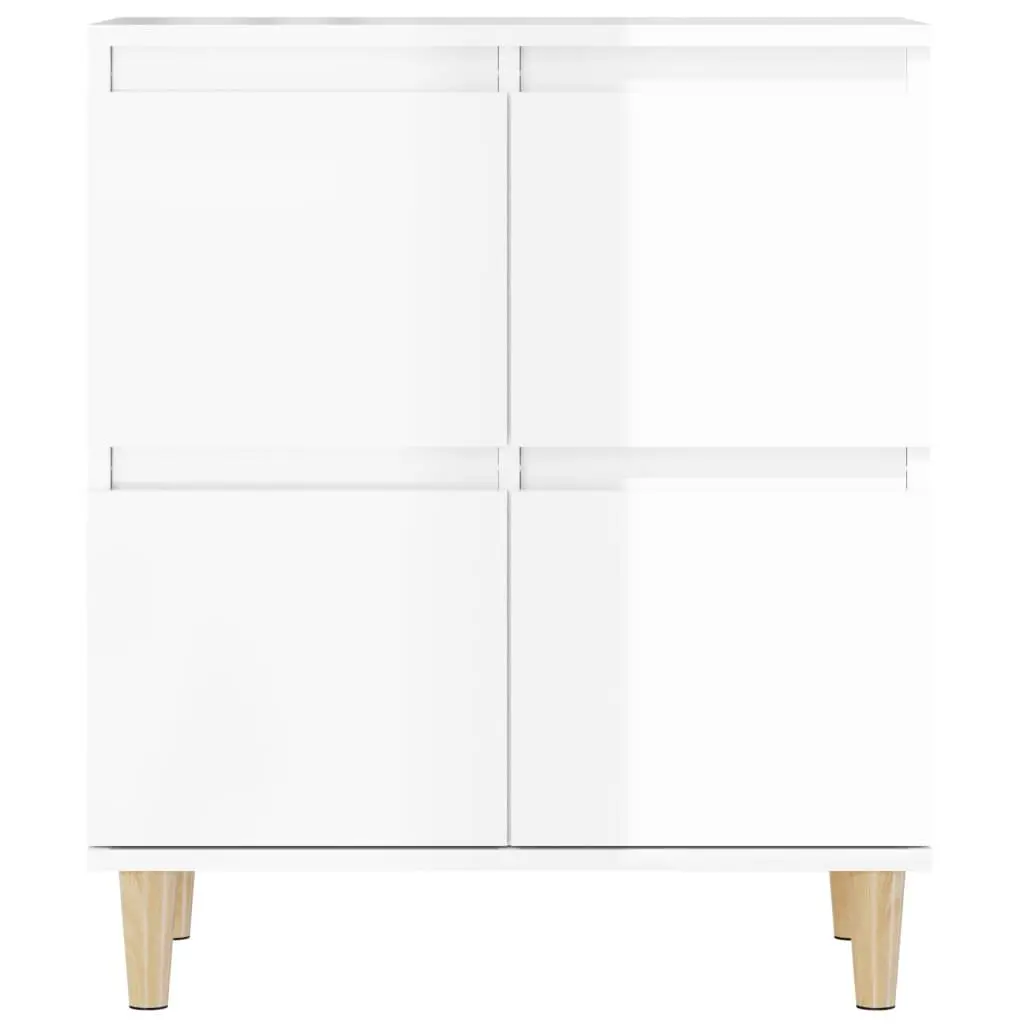 High Gloss White Sideboards 2 pcs Engineered Wood 60x35x70 cm