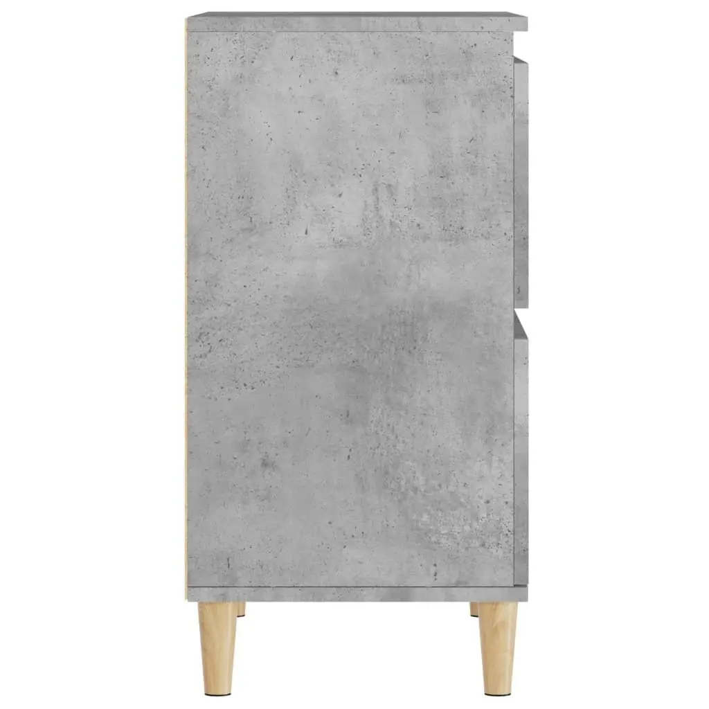 Storage Cupboard Grey Engineered Wood Set of 2 60x35x70cm Sideboard Cabinet