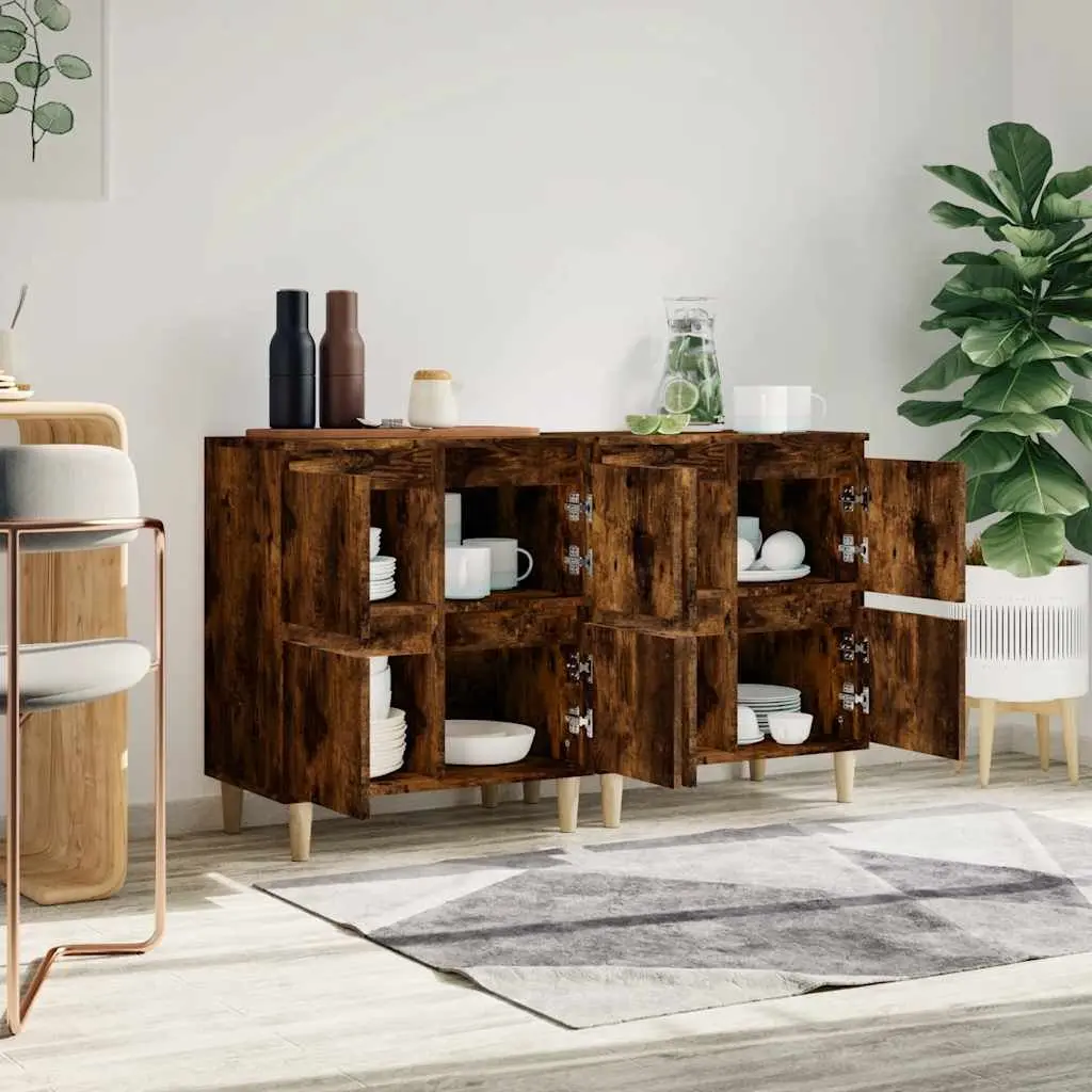 Brown Engineered Wood Sideboard Cabinet 60x35x70cm