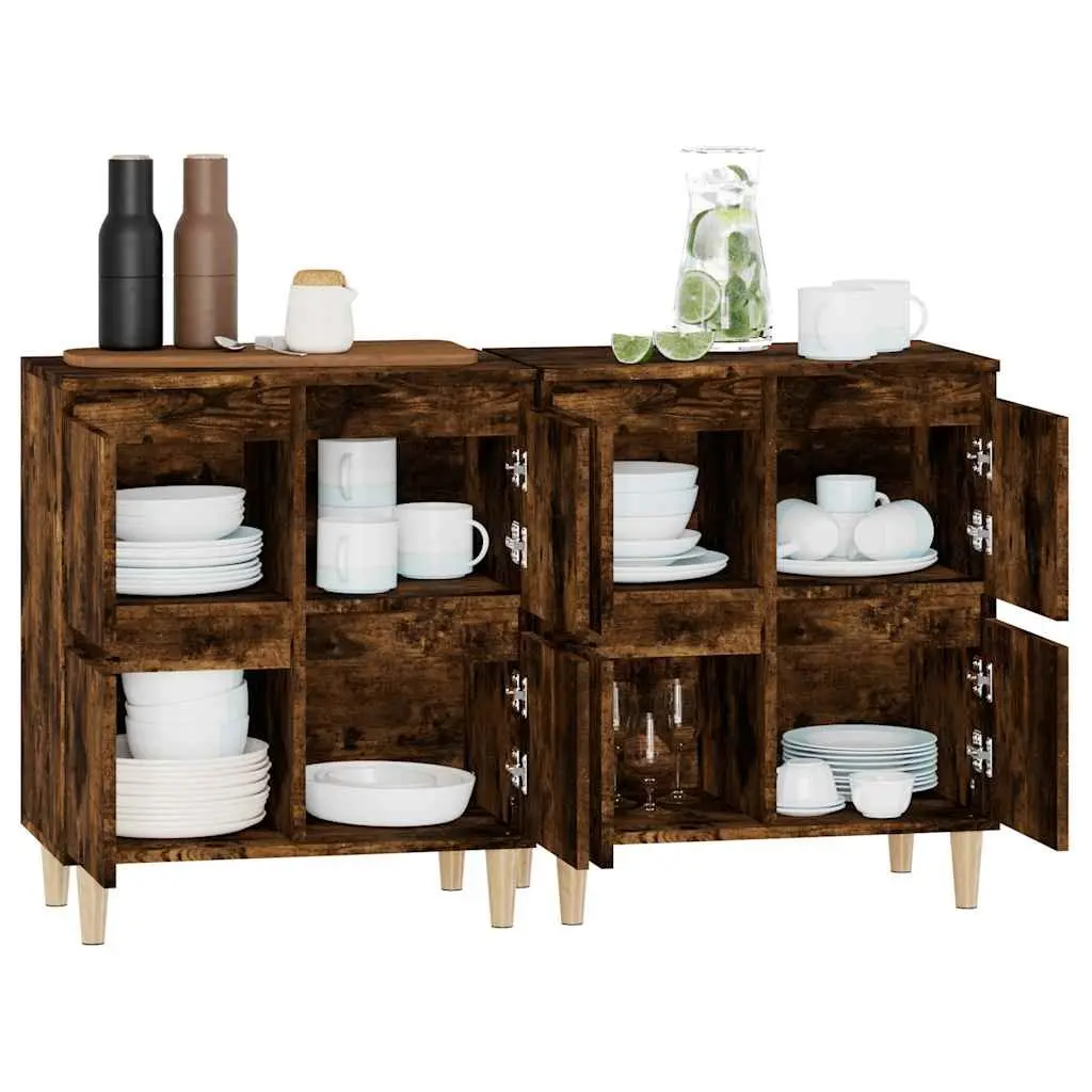 Brown Engineered Wood Sideboard Cabinet 60x35x70cm