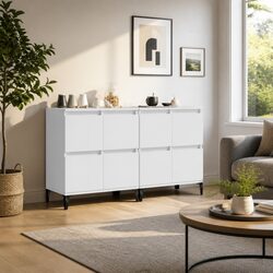 White Storage Sideboards 2 pcs 60x35x70 cm