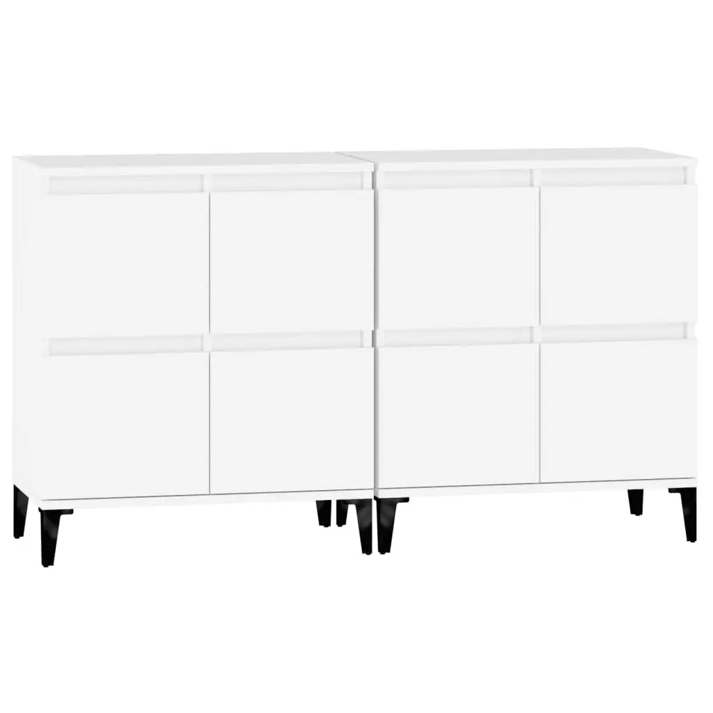 Sideboards 2 pcs White 60x35x70 cm Storage Cabinet Engineered Wood Compartments