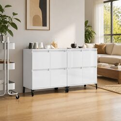 High Gloss White Sideboard Cabinet Set for Stylish Storage