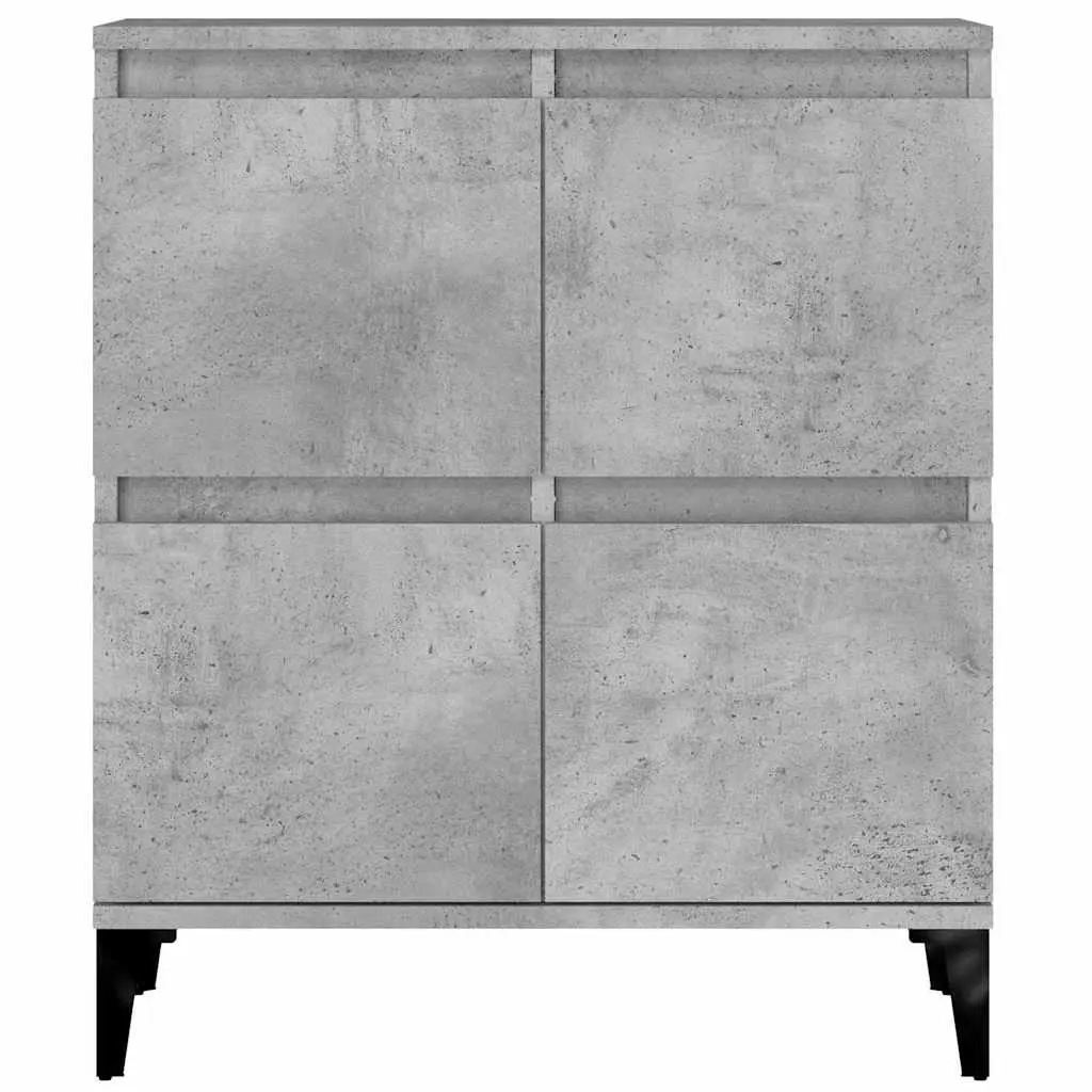 Grey Engineered Wood Sideboard Cabinet Set of 2