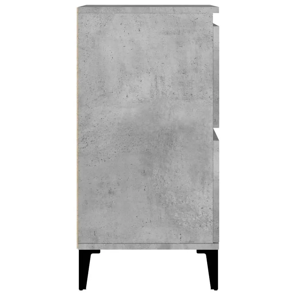 Grey Engineered Wood Sideboard Cabinet Set of 2