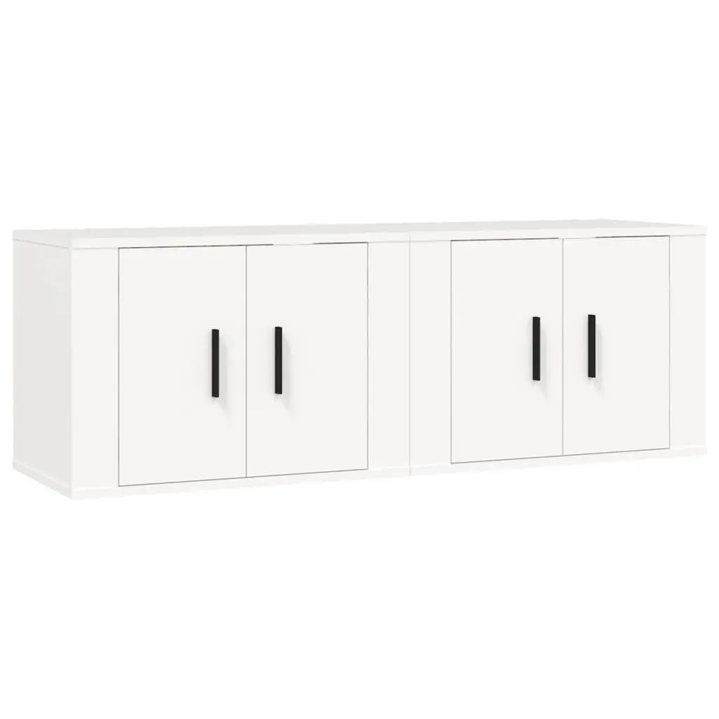 Wall-Mounted TV Cabinet in White