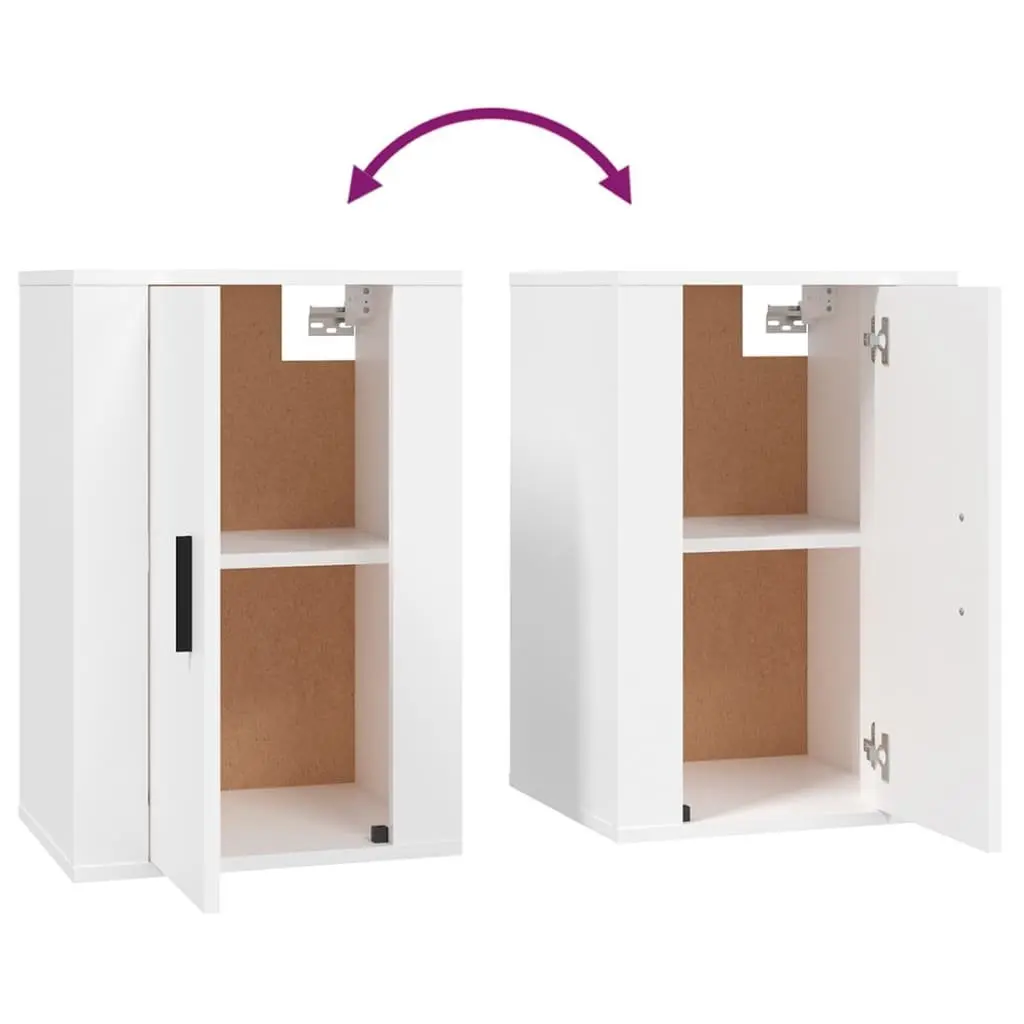 3-Piece Wall-Mounted TV Cabinet Set in White