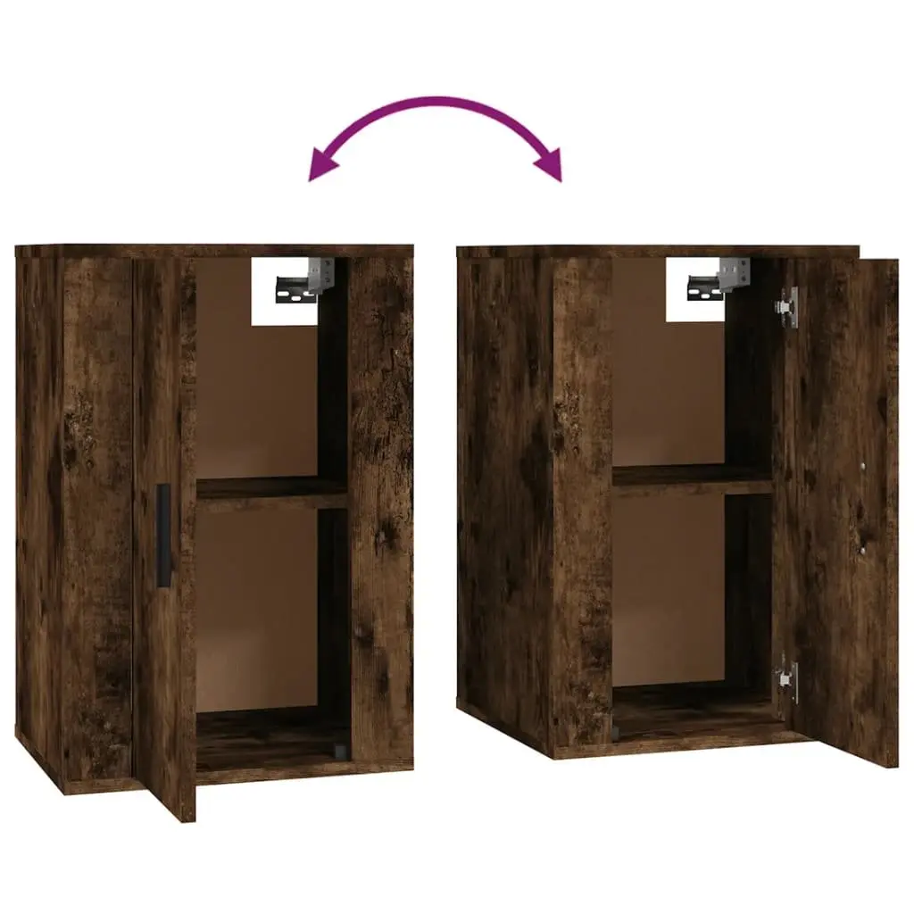 3 Piece Engineered Wood Media Storage Unit Brown Wall-Mounted TV Cabinet Set