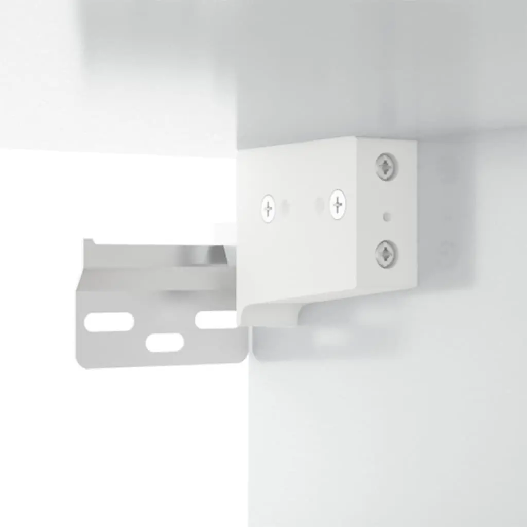 3 Piece Engineered Wood Media Cabinet Set Wall-Mounted High Gloss White