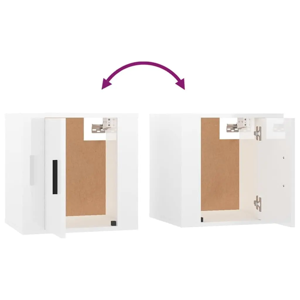 High Gloss White Wall-Mounted TV Cabinet Set