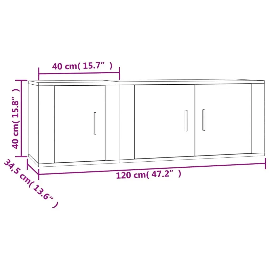 High Gloss White Wall-Mounted TV Cabinet Set