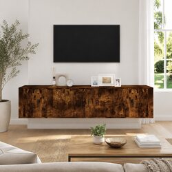 3 Piece Wall-Mounted TV Cabinet Set in Brown