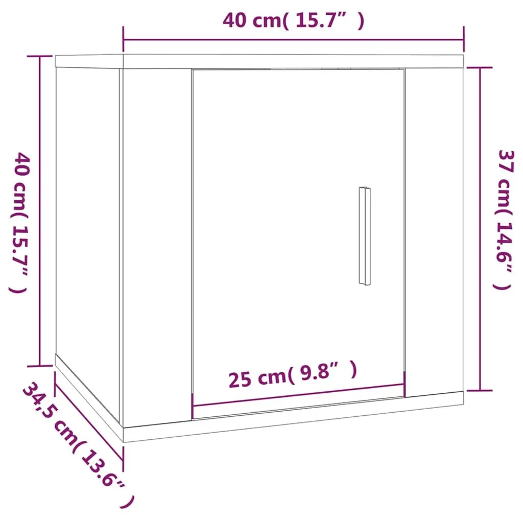 Wall Mounted TV Cabinet Set in White