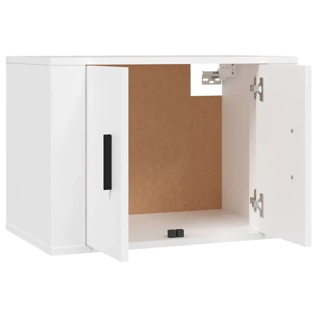 3 Piece White Wall-Mounted TV Cabinet Set