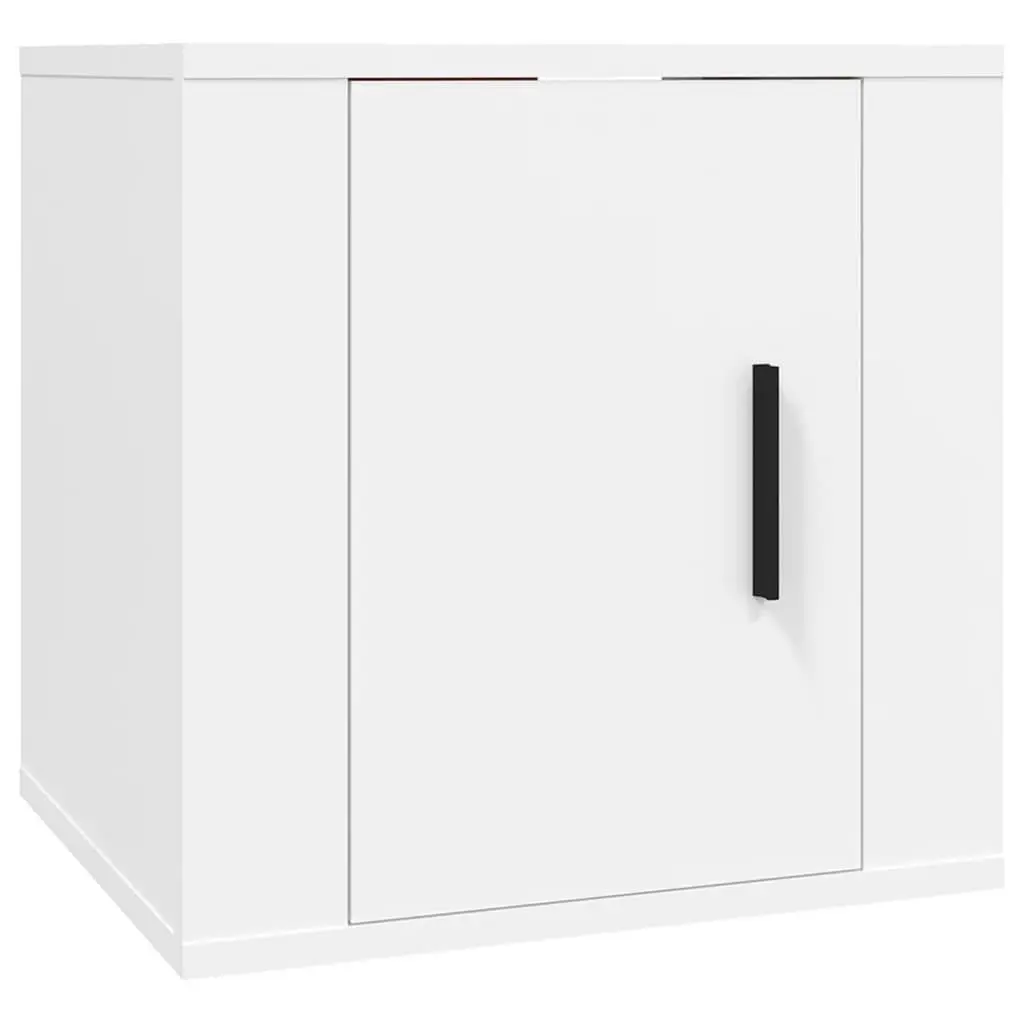 3 Piece White Wall-Mounted TV Cabinet Set