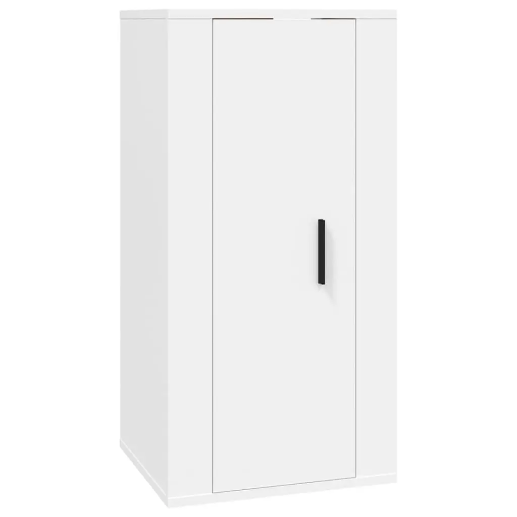 2-Piece White Wall-Mounted TV Cabinet Set